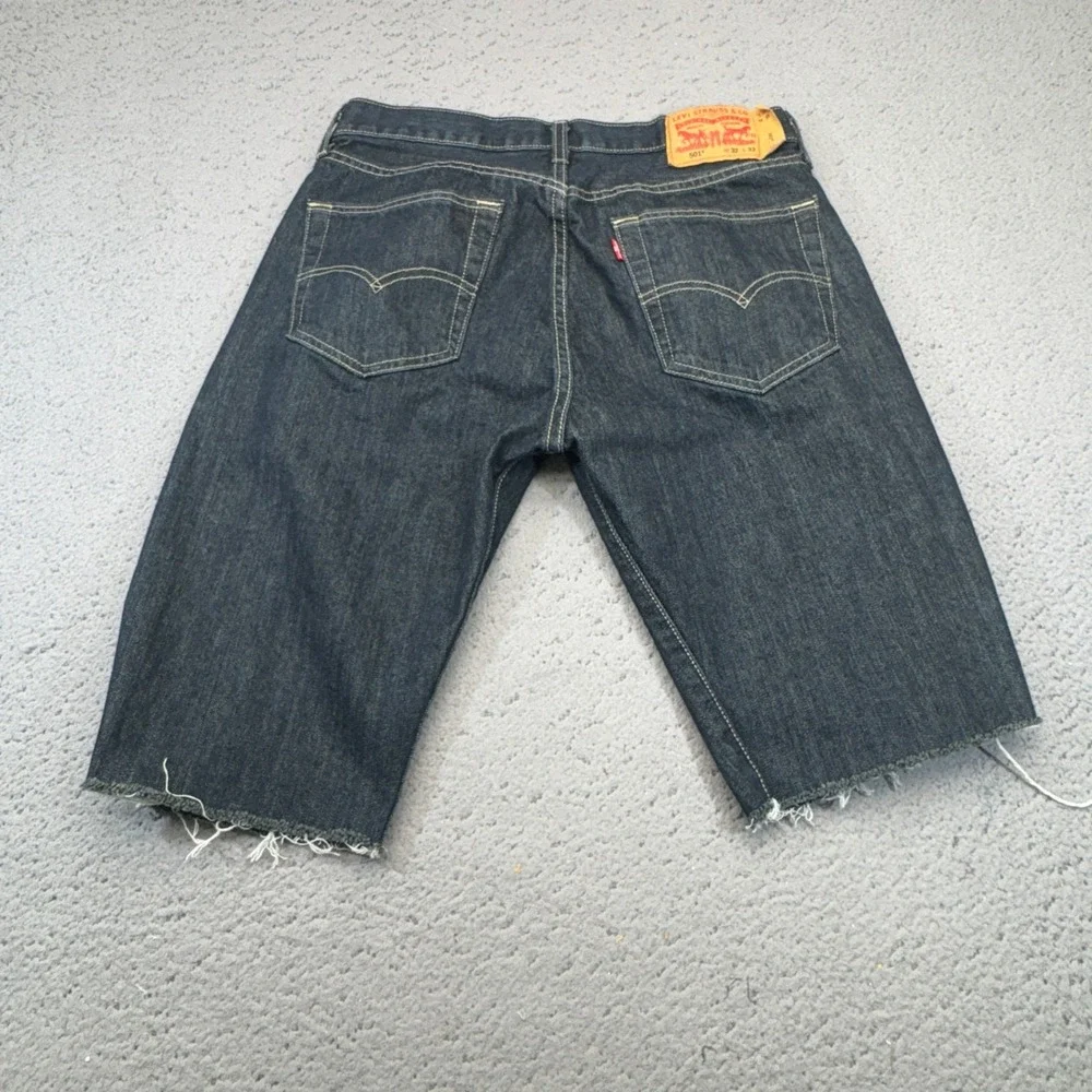 Levis 501‎ Shorts Mens 30 Blue Jorts Cutoffs Denim Button Fly Dark Wash 18656